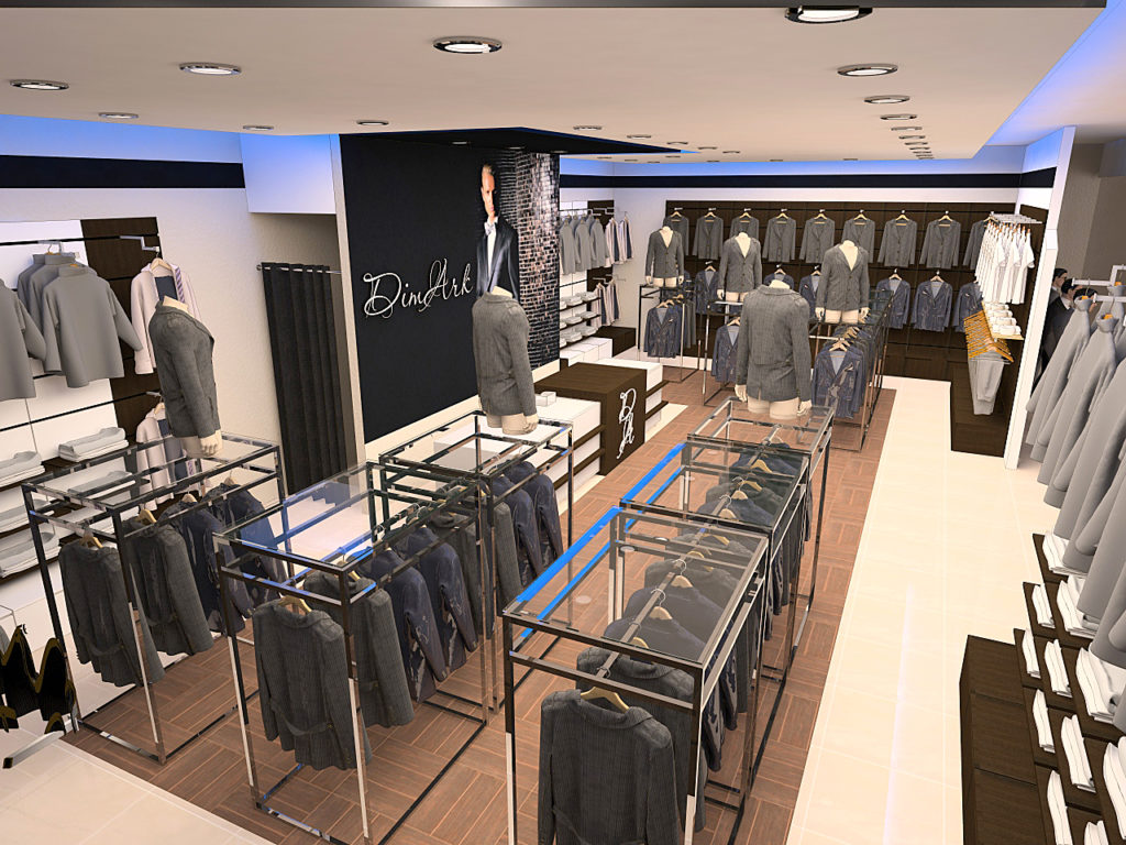 Дизайн магазина мужской одежды