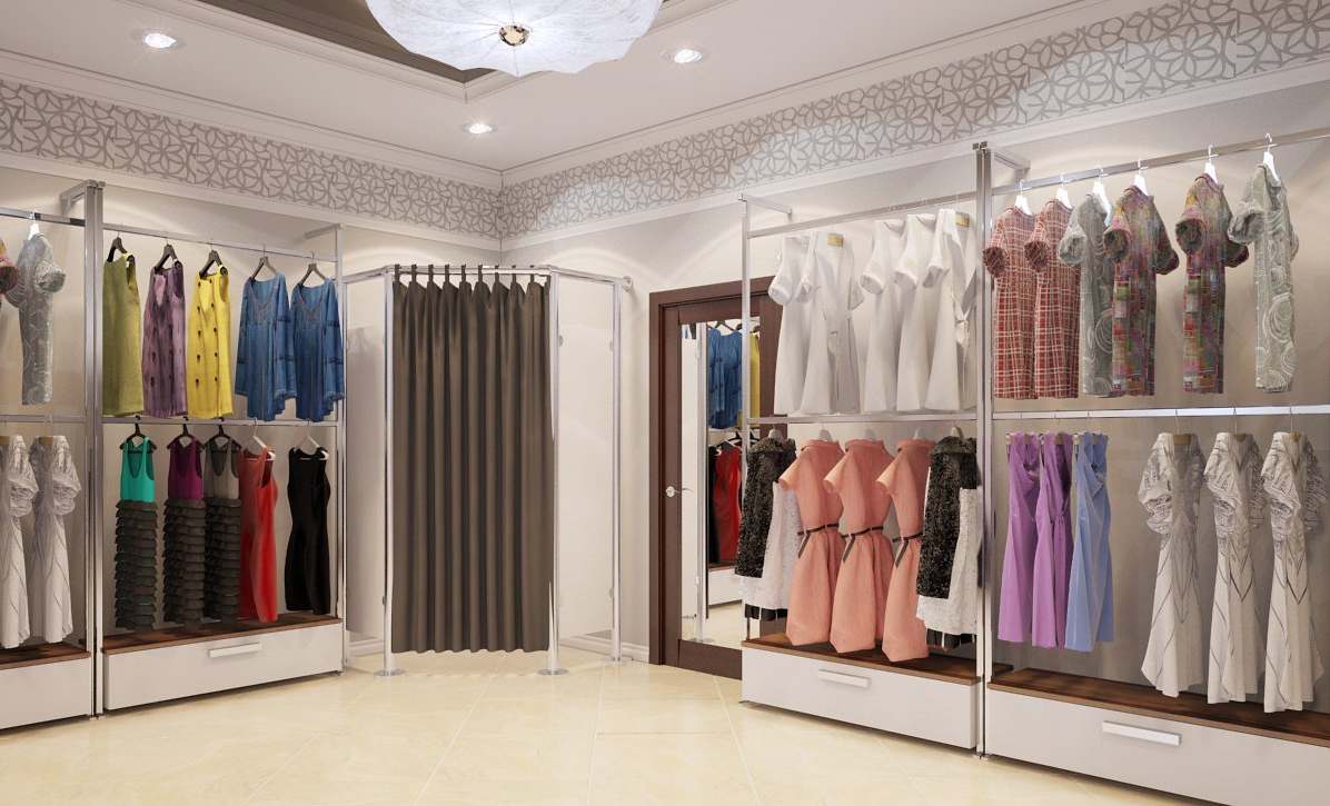 Дизайн мини магазина женской одежды